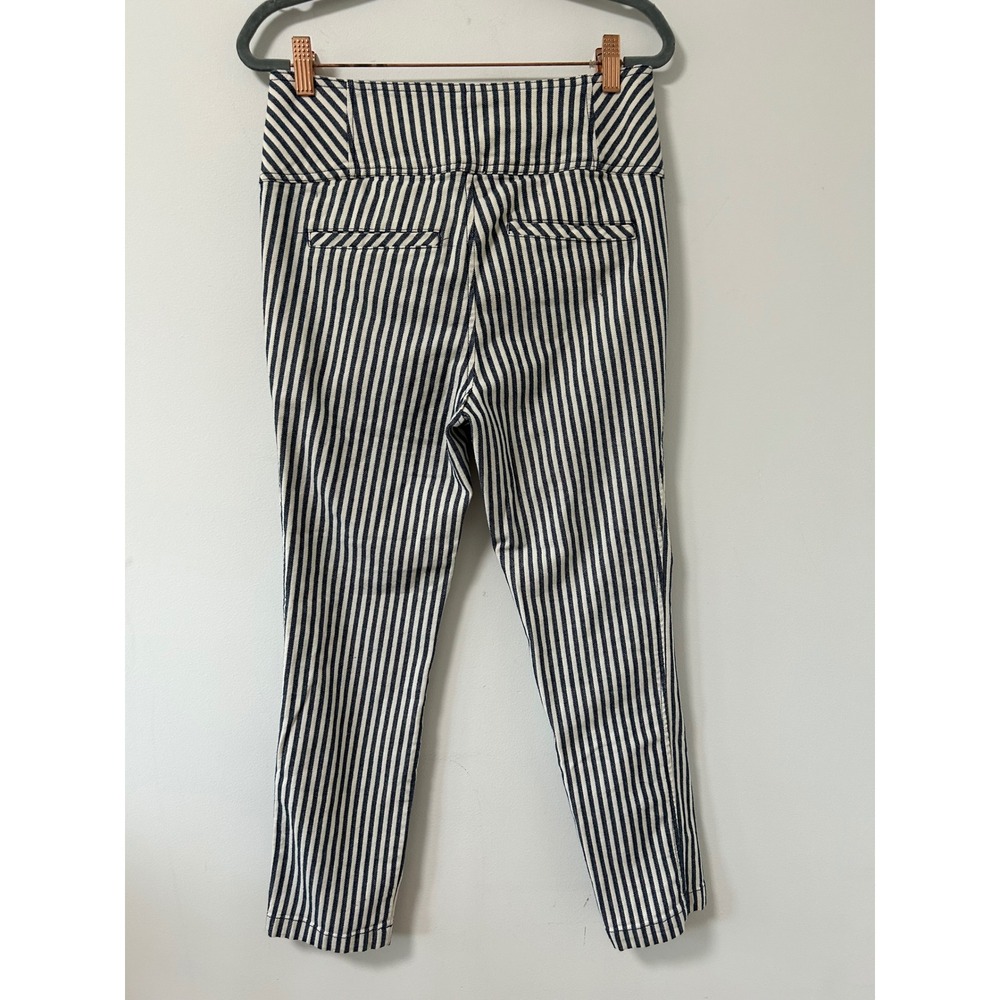 Free People Frankie High Waisted Striped Button Fly Pants Size 6 - Picture 6 of 13